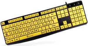 Techmade Tastiera Con Filo USB Tasti Gialli Big Font Layout