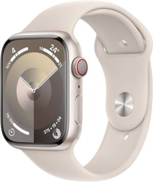 Apple Watch Serie 9 Cell 45mm Aluminium StarLight Sport Band StarLight S/M MRM83QL/A