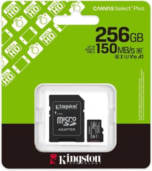 Kingston Micro SD 256GB Cl10 Canvas S.Plus SDCS3/256GB +Ad.SD