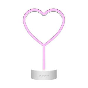 Muitomas Lampada Led Neon Cuore Type-C Rosa