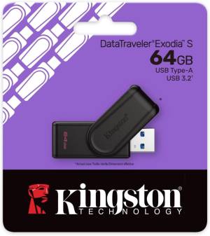 Kingston Pendrive USB-A 3.264GB DTXS/64GB Nero/Nero
