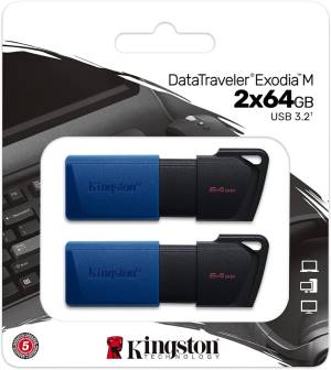 Kingston Pendrive USB-A 3.2 64GB DTXM/64GB-2P Nero/Blu 2 Pz