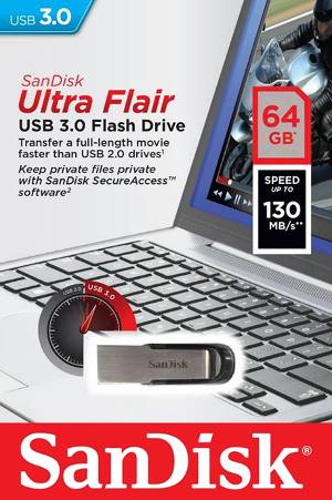 SanDisk Pendrive USB 3.0 Ultra Flair 64GB