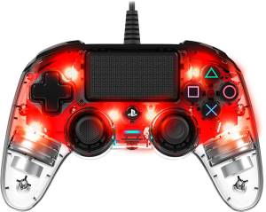 PS4 Nacon Wired Illuminated Compact Controller Light Edition - Red