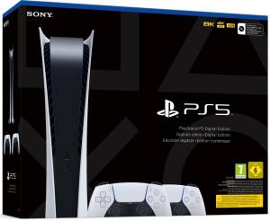 PS5 Console 825GB Digital Ed. White + 2 DualSense