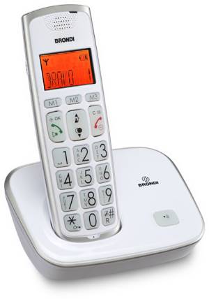 Telefono Cordless Brondi Bravo Gold 2 Bianco