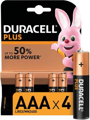 Duracell AAA Plus LR03 MN2400 1Cnf/4pcs Batteries