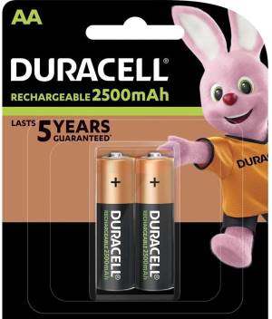 Duracell AA Batteries Rechargeable 2500mAh HR6 DX1500 1Cnf/2pcs