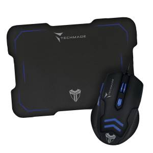 Techmade USB Mouse Kit + Blue Gaming Mat