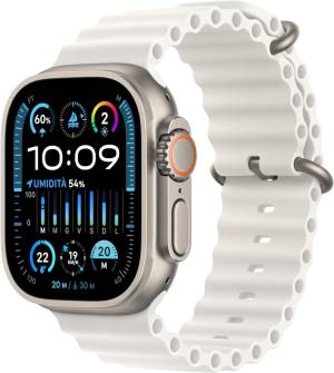 Apple Watch Ultra2 Cell 49mm Titanium Ocean Band White ITA MREJ3TY/A