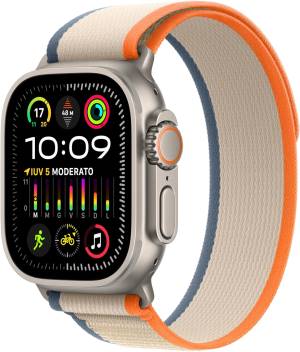 Apple Watch Ultra2 Cell 49mm Titanium Trail Loop Orange/Beige S/M ITA MRF13TY/A