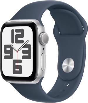 Apple Watch SE 2023 40mm Aluminium Silver Sport Band Storm Blue S/M ITA MRE13QL/A