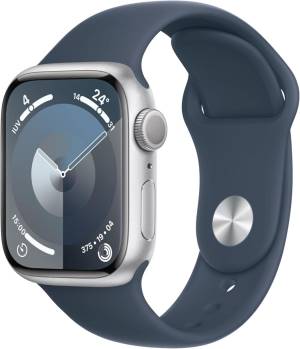 Apple Watch Serie 9 41mm Aluminium Silver Sport Band Storm Blue S/M MR903QL/A