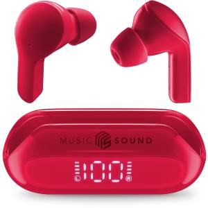 Cellularline MS Earphones Slide 3EQ Modes LCD TWS BT Red