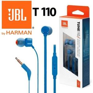 JBL Wired Earphones Tune 110 T110 Jack 3.5mm Blue