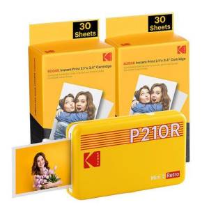 Kodak Mini 2 Retro P210R BT Photo Printer +60 Sheets Yellow