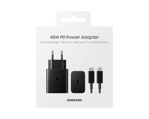 Samsung Caricatore 45W EP-T4511 FC2 USB-C +Cavo1m USB-C Black