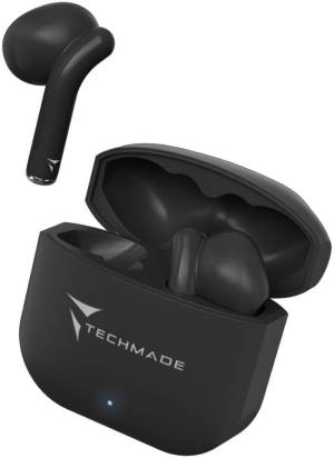 Techmade Auricolari Senza Filo Con Box di Ricarica Black