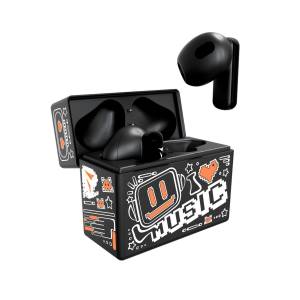 Techmade Earbuds TM-XM191-BKOR With Orange Pattern