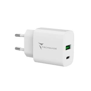 Techmade 20w Charger With USB-C + USB-A Port