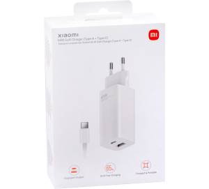 Xiaomi Mi 65W Wall Charger USB-C +USB-A GaN Tech +Cavo1m USB-C