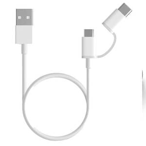 Xiaomi Cavo Mi 2 in 1 da USB a microUSB/Type-C 30cm White