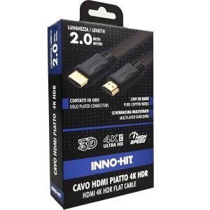 Inno-Hit Flat HDMI Cable 4K HDR 2m Black