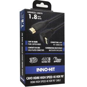 Inno-Hit High-Speed ​​HDMI Cable 90° Connector 4K HDR 1.8m Black