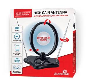 Superior Indoor Amplified TV Antenna DVB-2 FM DAB TNT HD