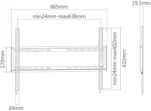 Superior Staffa TV 37"-70" Fixed Extra Slim 35Kg SUPSTV006