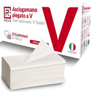 RMove Asciugamano Carta Piegato a V per Dispenser 15 cnf da 180pz