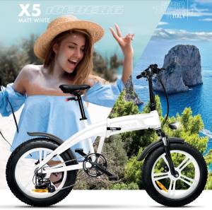 Icon.e Bici Elettrica Pieghevole iCeberg-X5 250W Matt White