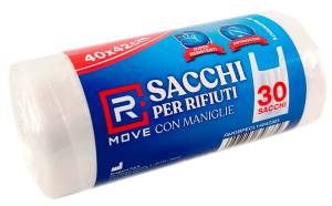 RMove 1 Rotolo da 30 Sacchi Rifiuti 40x42cm con Maniglie Trasparenti