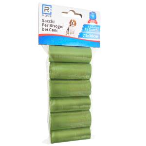 RMove 6 Rolls of 15 Bags of Animal Waste Green