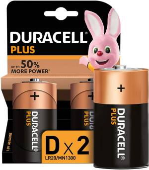 Duracell Flashlight Batteries D Plus LR20 MN1300 1Cnf/2pcs