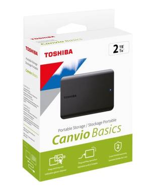 Toshiba HDD Esterno 2TB HDTB520EK3AA Canvio Basic 2.5" USB3.2