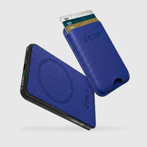 Etres Powerbank 5000mAh Wireless Magnetico combo Wallet Blu