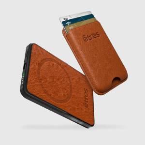 Etres Powerbank 5000mAh Wireless Magnetico combo Wallet Brown