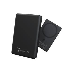 Techmade Powerbank 10000mAhSlim PD22.5W Wireless Magnetico Black