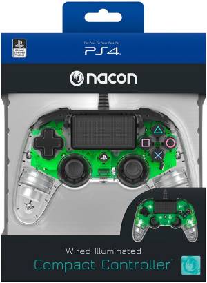 PS4 Nacon Wired Illuminated Compact Controller Light Edition - Green